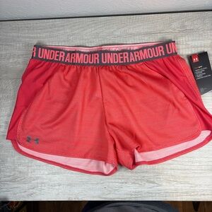 Under Armour UA Play Up Athletic Shorts Women’s Size Large Coral/Pink